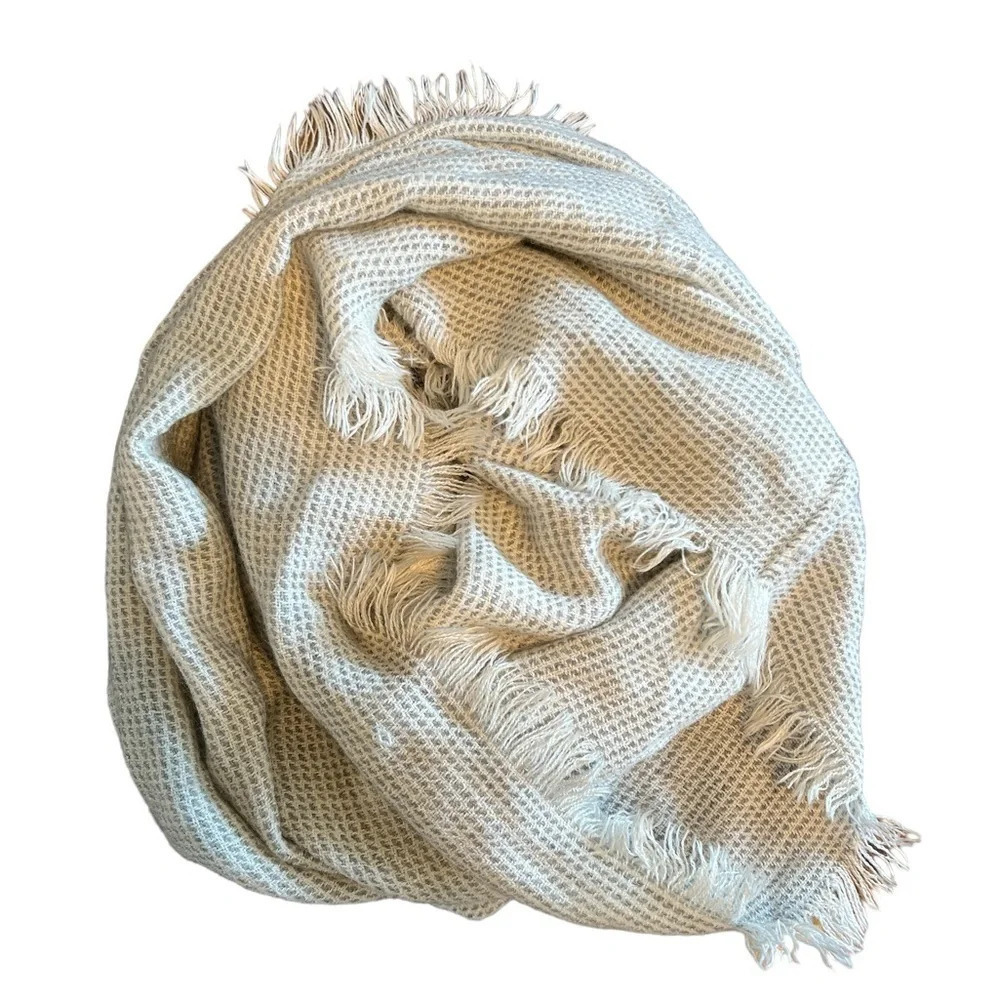 Grey and white infinity scarf